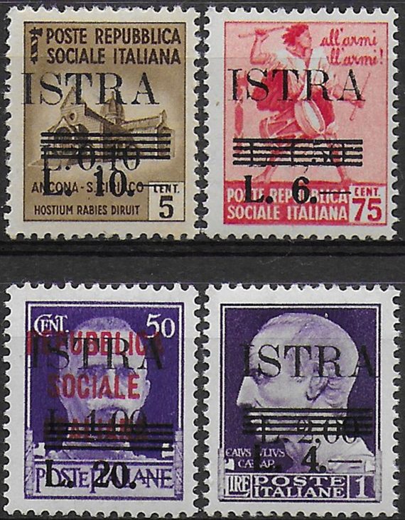 1945 Istria-Pola Yugoslav occupation 4v. MNH Sassone n. 37/40