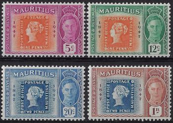 1948 Mauritius Stamp Centenary 4v. MNH SG n. 266/69