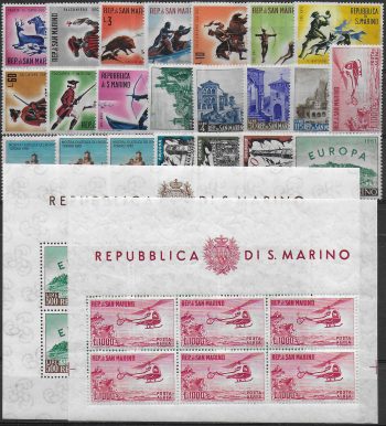 1961 San Marino annata completa 22v. + 2 MS MNH