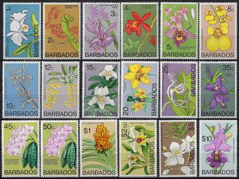1974 Barbados flowers 18v. MNH SG n. 510/500