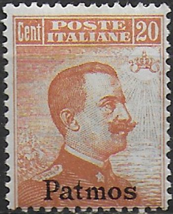 1921-22 Egeo Patmo 20c. arancio MNH Sassone n.11