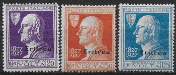 1927 Eritrea Volta 3v. MNH Sassone n. 120/22