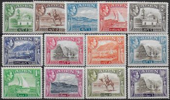 1939-48 Aden Giorgio VI 13v. MNH SG n. 16/27