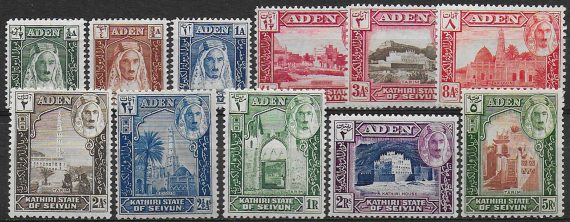 1942 Aden Kathiri  State of Seiyun 11v. MNH SG n. 1/12