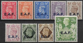1943-46 Somalia British Occupation E.A.F. 9v. MNH Sassone n. 1/9