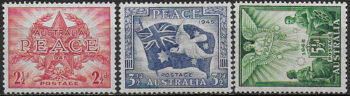 1946 Australia Victory Commemoration 3v. MNH SG n. 213/15