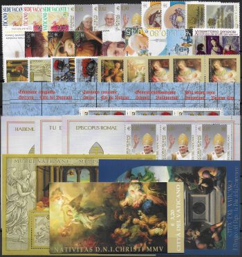 2005 Vaticano annata completa 28v+7MS+1 booklet MNH