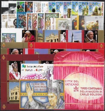 2007 Vaticano annata completa 28v+5MS+1 booklet MNH