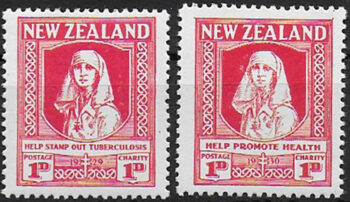 1929-30 New Zealand Nurse 2v. MH SG. n. 544/45
