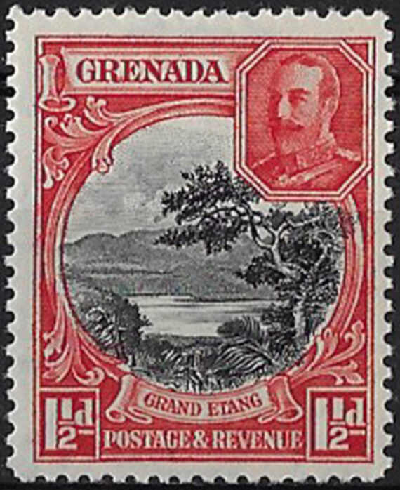 1934 Grenada Giorgio V 1½d. black and scarlet MNH SG n. 137
