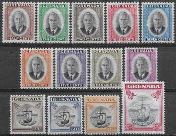 1951 Grenada Giorgio VI 13v. MNH SG n. 172/84