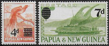 1957 Papua ordinary stamps optd. 2v. MNH Y&T n. 16/17