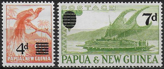 1957 Papua ordinary stamps optd. 2v. MNH Y&T n. 16/17