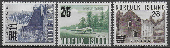 1960 Norfolk Island 3v. MNH SG n. 37/39