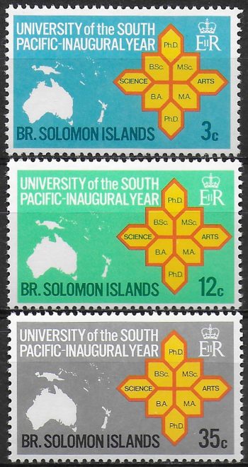 1969 British Solomon Islands University 3v. MNH SG n. 181/83
