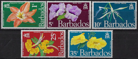 1970 Barbados flowers 5v. MNH SG n. 419/23
