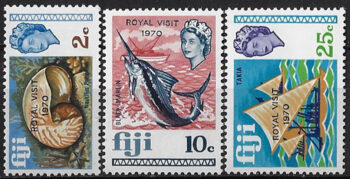 1970 Fiji Royal Visit 3v. MNH SG n. 417/19