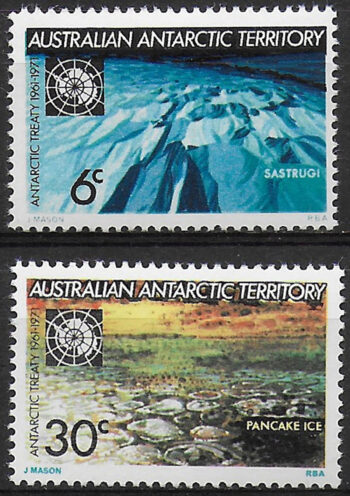 1971 Australian Antarctic Territory 10th Treaty 2v. MNH SG n. 19/20