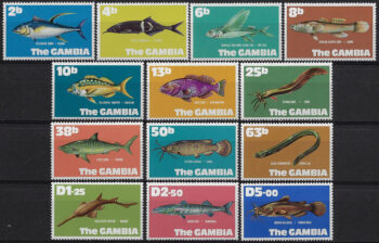 1971 Gambia marine wildlife 13v. MNH SG n. 271/83