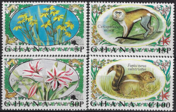 1972 Ghana flora and fauna 4v. MNH SG n. 636/39