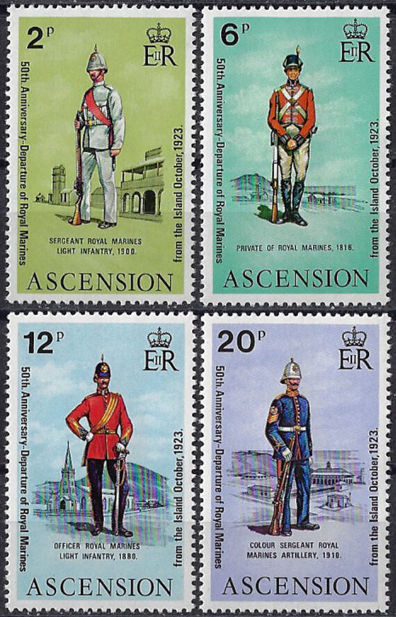 1973 Ascension Royal Marines 4v. MNH SG. n. 174/77