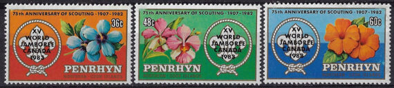 1983 Penrhyn 75th Scouting 3v. MNH SG. n. 286/88