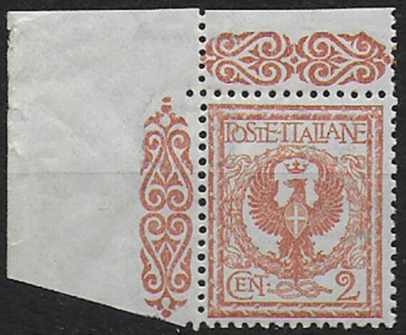 1901 Italia VE III 2c. red brown aquila afc MNH Sassone n. 69