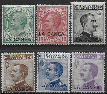 1907-12 La Canea 6v. bc MNH Sassone n. 14/19