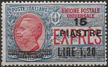 1922 Levante Costantinopoli Espresso 15p su L. 1,20 MNH Sassone n. 1