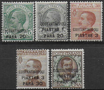 1922 Costantinopoli 5v. MNH Sassone n. 41/45