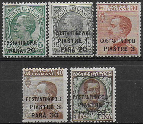 1922 Costantinopoli 5v. MNH Sassone n. 41/45