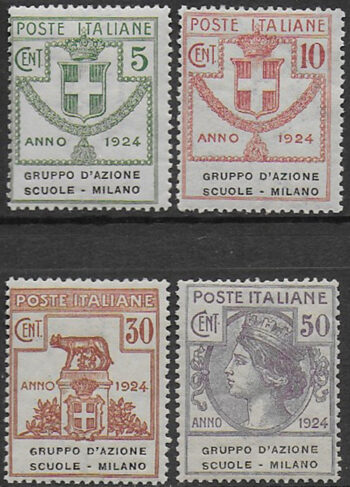 1924 Italia Parastatali Scuole Milano 4v. MNH Sassone n. 38/41