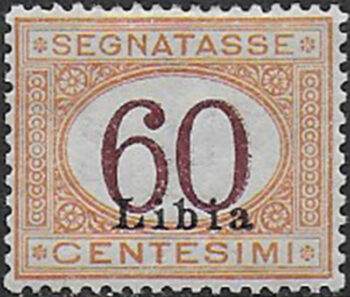 1925 Libia Segnatasse 60c. arancio bruno bc MNH Sassone n. 11