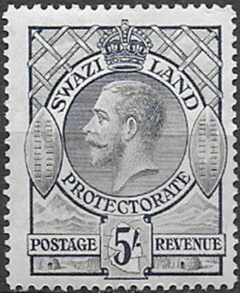 1933 Swaziland Giorgio V 5s. grey 1v. MNH SG n. 19