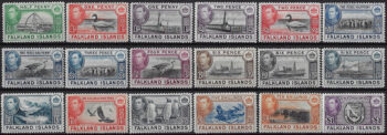 1938-50 Falkland Islands 18v. MNH SG n. 146/63