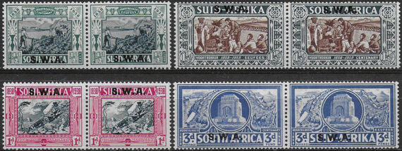 1938 South West Africa Voortrekker Memorial 4v. MNH SG. n. 105/08