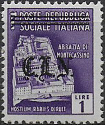 1945 Torino C.L.N. Lire 1 overprint black MNH Unificato n. 11A