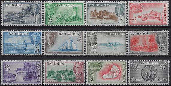 1950 Barbados Giorgio VI 12v. MH SG n. 271/82