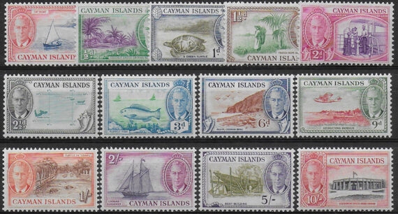 1950 Cayman Islands Giorgio VI 14v. MNH SG. 135/47