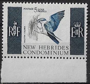 1967 New Hebrides 5f. Halcyon Chloris 1v. MNH YT n. 256