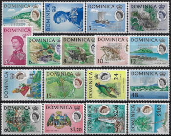 1968 Dominica Associated Statehood 17v. MNH SG. n. 214/31