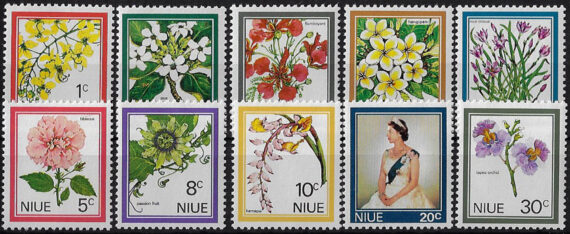 1968 Niue flowers 10v. MNH SG n. 141/150