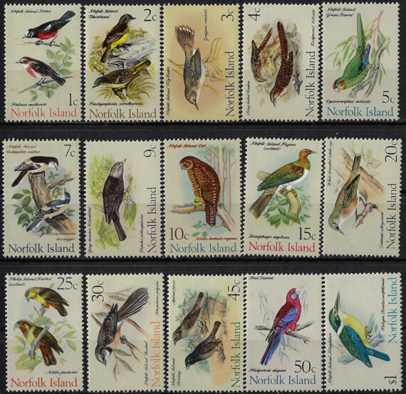 1970-71 Norfolk Islands birds 15v. MNH SG n. 103/117