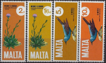 1971 Malta national plant and bird 4v. MNH SG n. 456/59