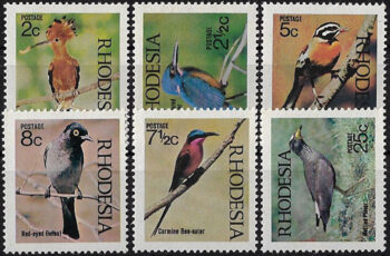 1971 Rhodesia birds 6v. MNH SG n. 459/64