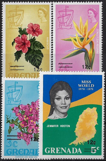 1972 Grenada overprinted 4v. MNH SG. n. 497/500