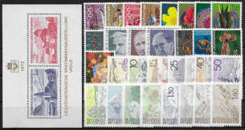 1972 Liechtenstein complete year 30v+1MS MNH