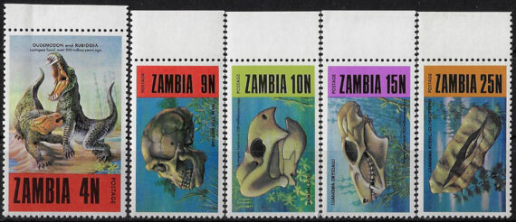 1973 Zambia prehistoric animals 5v. MNH SG n. 185/89