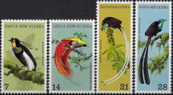 1973 Papua New Guinea Birds of Paradise 4v. MNH SG n. 237/40