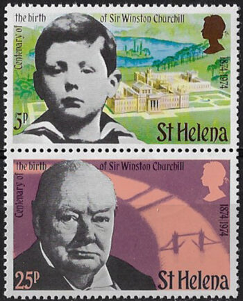 1974 St Helena Winston Churchill 2v. MNH SG n. 304/305